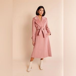 Rachel Parcell Tailored Wool Overcoat - Rose